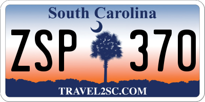 SC license plate ZSP370