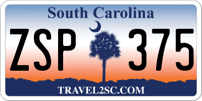 SC license plate ZSP375