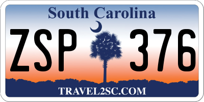SC license plate ZSP376