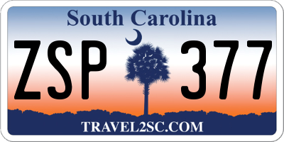 SC license plate ZSP377
