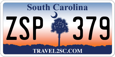 SC license plate ZSP379