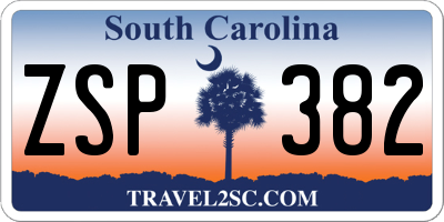SC license plate ZSP382