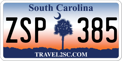 SC license plate ZSP385
