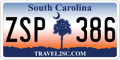 SC license plate ZSP386