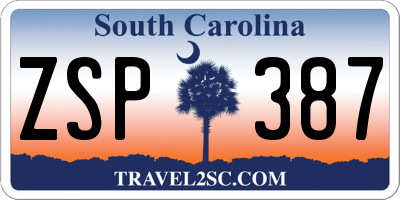 SC license plate ZSP387