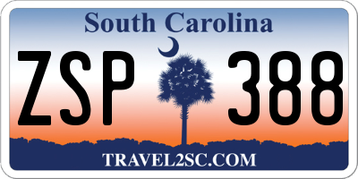 SC license plate ZSP388