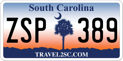 SC license plate ZSP389