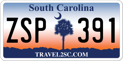 SC license plate ZSP391