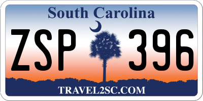 SC license plate ZSP396
