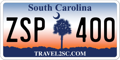 SC license plate ZSP400