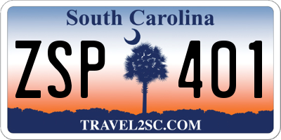 SC license plate ZSP401