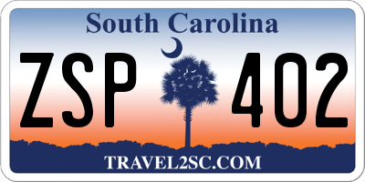 SC license plate ZSP402