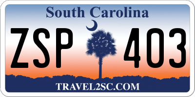 SC license plate ZSP403