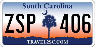SC license plate ZSP406