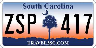SC license plate ZSP417