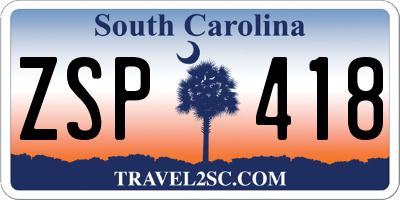 SC license plate ZSP418