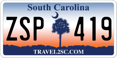 SC license plate ZSP419