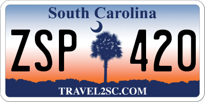 SC license plate ZSP420