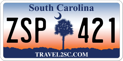 SC license plate ZSP421