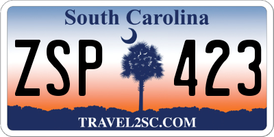 SC license plate ZSP423