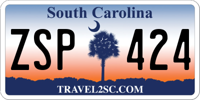 SC license plate ZSP424