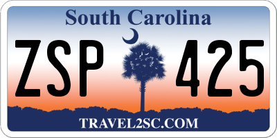 SC license plate ZSP425
