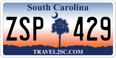SC license plate ZSP429
