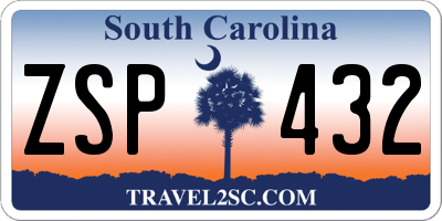 SC license plate ZSP432