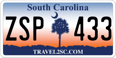 SC license plate ZSP433