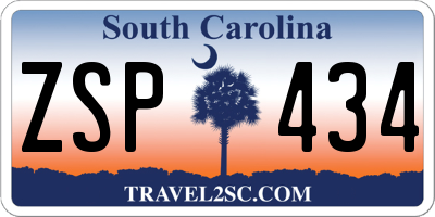 SC license plate ZSP434
