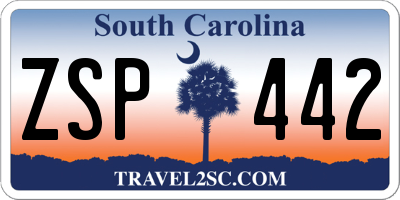 SC license plate ZSP442