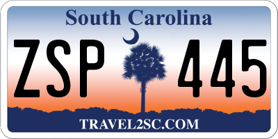 SC license plate ZSP445