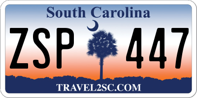 SC license plate ZSP447