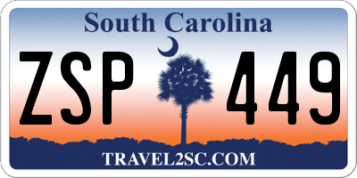 SC license plate ZSP449