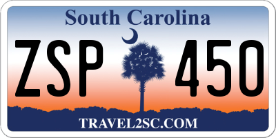 SC license plate ZSP450