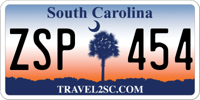 SC license plate ZSP454