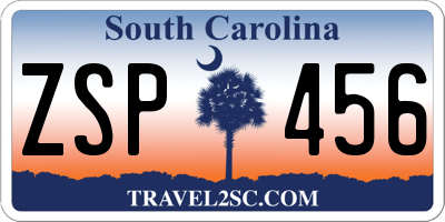 SC license plate ZSP456