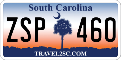 SC license plate ZSP460