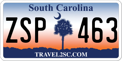 SC license plate ZSP463