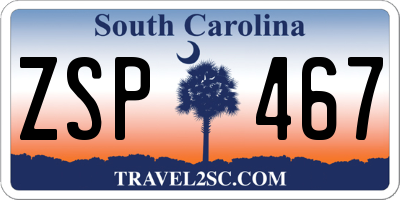 SC license plate ZSP467