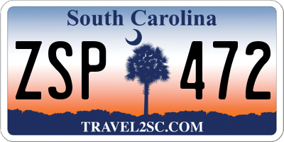 SC license plate ZSP472