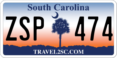 SC license plate ZSP474