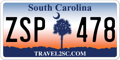 SC license plate ZSP478