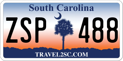SC license plate ZSP488