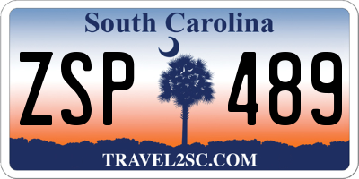 SC license plate ZSP489
