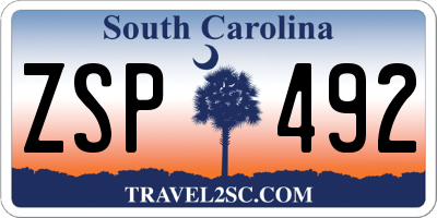 SC license plate ZSP492