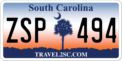 SC license plate ZSP494