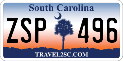 SC license plate ZSP496