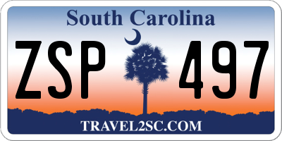 SC license plate ZSP497
