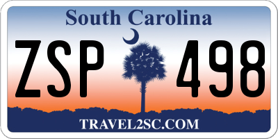SC license plate ZSP498